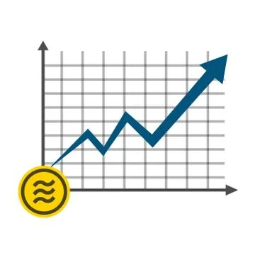 Libra coin concept growth chart on white background.vector Illustrator Stock Illustration