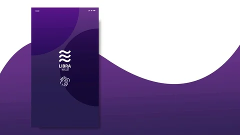 Libra coin crypto currency Ui concept application with copy space Stock Footage 117045226