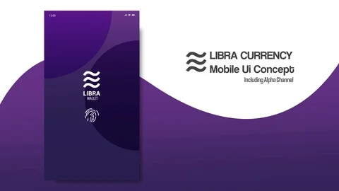 Libra coin crypto currency Ui concept application with copy space Stock Footage 117045232