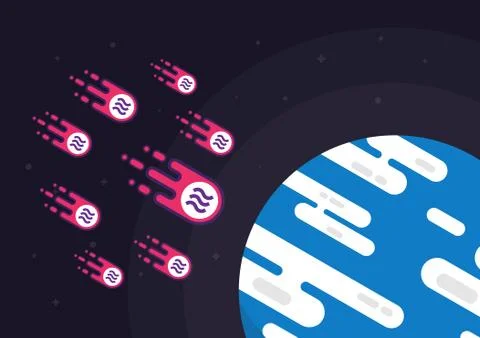 Libra coin meteor 스톡 일러스트