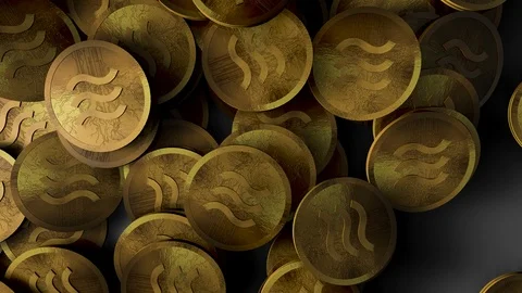 Libra coins falling Stock Footage 111374125