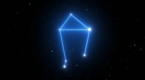 Libra Constellation on a Beautiful Starry Night Background Stock Footage 67388994