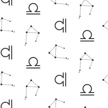 Libra constellation seamless vector pattern Stock Illustration