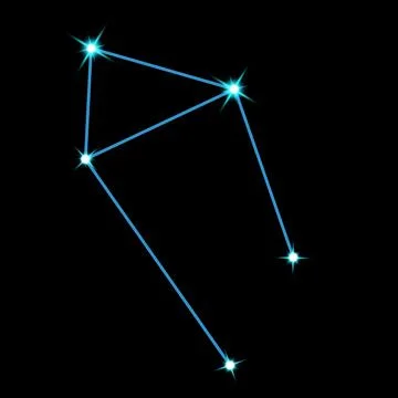 Libra constellation. Stick figure pattern on black background Stock Photos