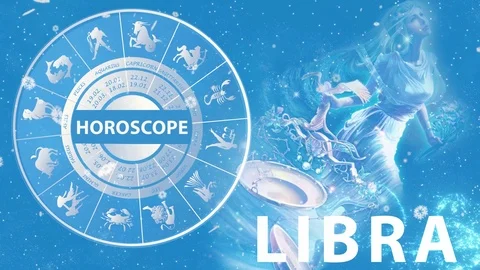 Libra Horoscope. Winter background. Astrology Vidéo 120601907