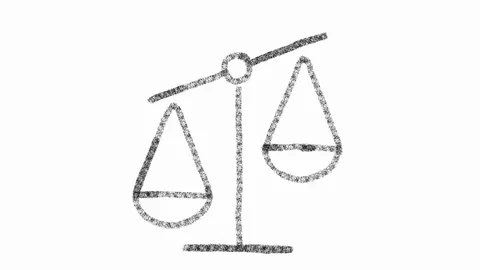 Libra icon with chalkboard drawing style, animated footage ideal for compositing Video stock 117466158