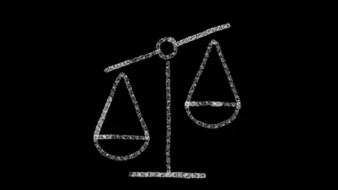 Libra icon with chalkboard drawing style, animated footage ideal for compositing Video stock 117466409