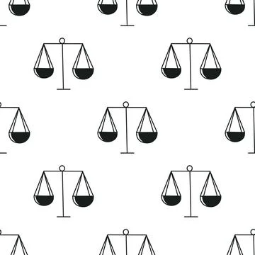 Libra law pattern. Sketch drawing. Lawyer attorney symbol. Cup outline pictogram Stock Illustration