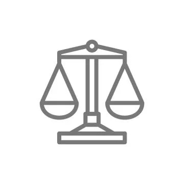 Libra line icon. Isolated on white background 스톡 일러스트