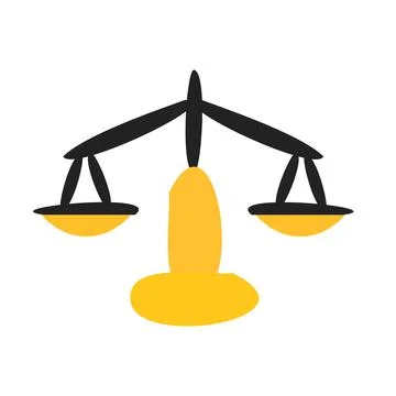 Libra Scales icon in cartoon flat style Stock Illustration
