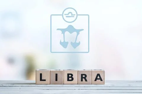  Libra star sign on a table Libra star sign on a wooden table Copyright: x... Stock Photos