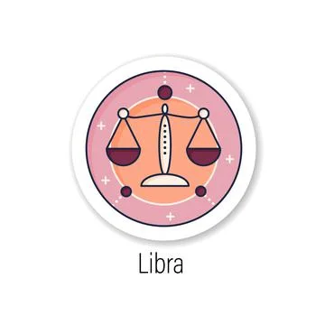 Libra sticker icon Stock Illustration