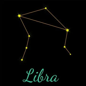 Libra vector constellation with stars Stock Illustration
