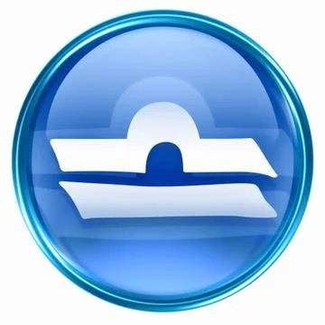 Libra zodiac button icon, isolated on white background. イラスト素材