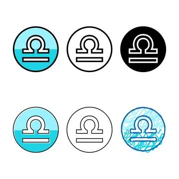 Libra zodiac color forms icon vector Stock Illustration