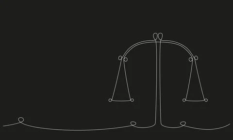 Libra zodiac constellation one single hand drawing continues line. Vector stock 스톡 일러스트