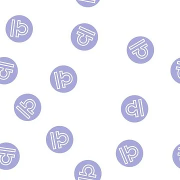 Libra zodiac glyph seamless pattern Stock Illustration