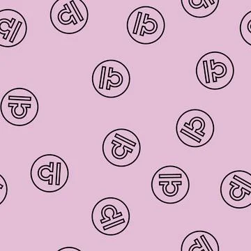 Libra zodiac line seamless pattern Stock Illustration