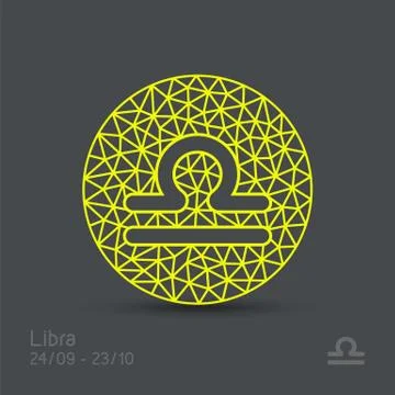Libra zodiac sign in circular frame, vector Illustration Stock Illustration