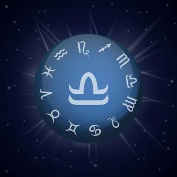 Libra zodiac sign. Illustrazione stock