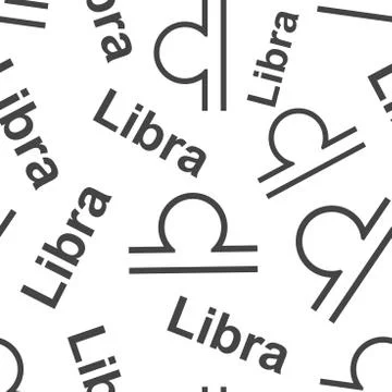 Libra zodiac sign seamless pattern background. Business flat vector illustrat Stock Illustration