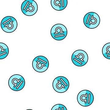 Libra zodiac vector seamless pattern Stock Illustration