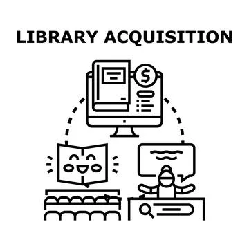 Library acquisition process for new educational resources イラスト素材
