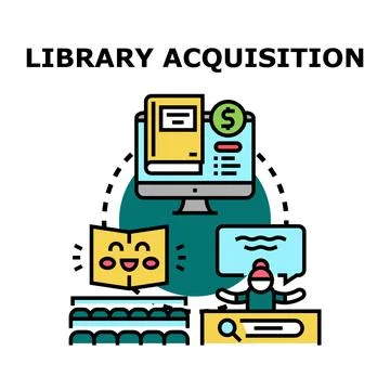 Library acquisition process for new educational resources イラスト素材