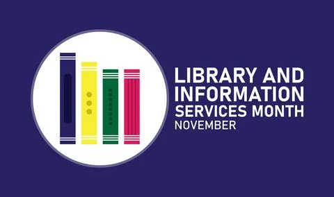 Library And Information Services Month November 库存插图