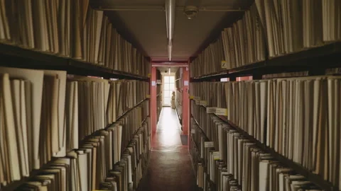 Library archive corridor. Stock Footage 303665483