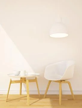 Library area or dining area in Livinig room - 3D Rendering Stock Illustration