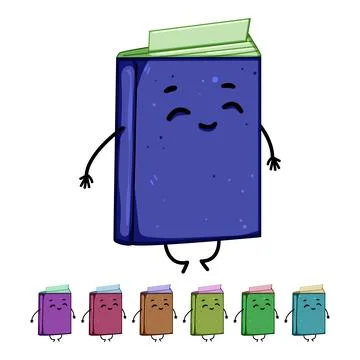 Library book character cartoon vector graphic Stock Illustration