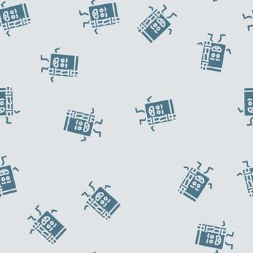 Library book character glyph vector seamless pattern Stock Illustration