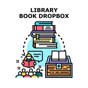 Library book dropbox concept for public reading Stock Illustration