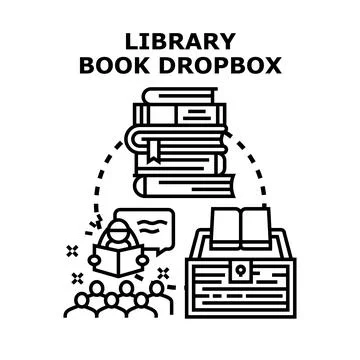 Library book dropbox concept for public reading Stock Illustration