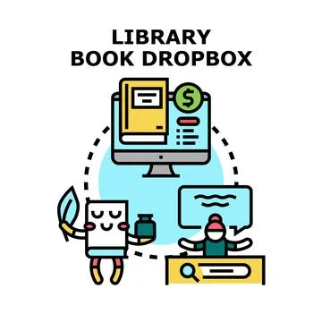 Library book dropbox digital information concept イラスト素材