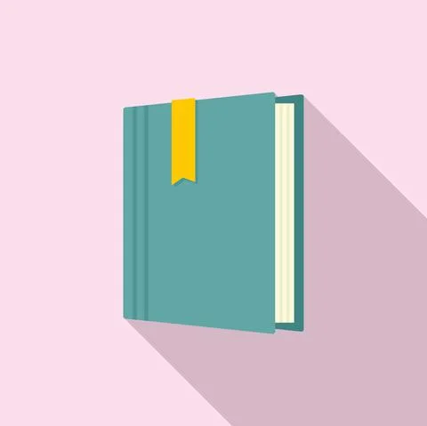 Library book icon, flat style Illustrazione stock