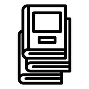 Library book icon outline vector. Study literature Stock Illustration