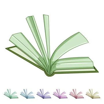 Library book open cartoon vector graphic Stock Illustration
