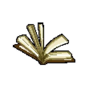 Library book open pixel art vector illustration Stock Illustration