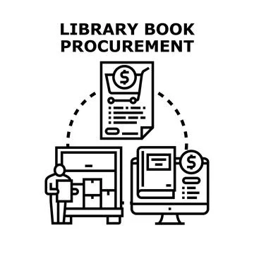 Library book procurement process acquiring educational materials イラスト素材
