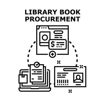 Library book procurement process and management system Stock Illustration
