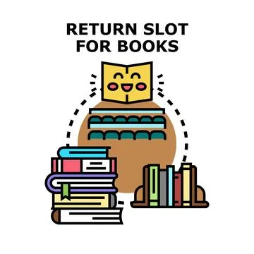 Library book return slot concept vector icon Stock Illustration