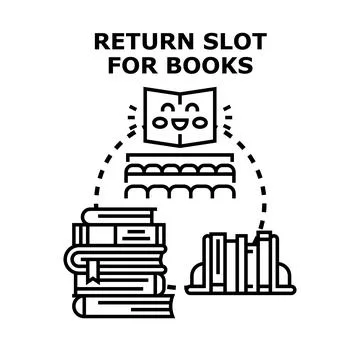 Library book return slot concept vector icon Stock Illustration