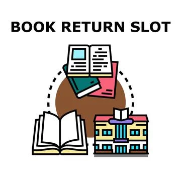 Library book return slot icon concept Stock Illustration