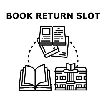 Library book return slot icon concept Stock Illustration