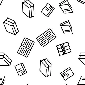 Library Book Seamless Pattern Vector Illustrazione stock