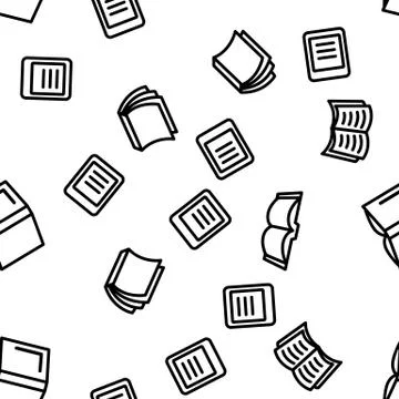 Library Book Seamless Pattern Vector Stock Illustration