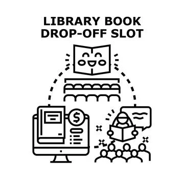 Library book services and reading concepts illustration Stock Illustration