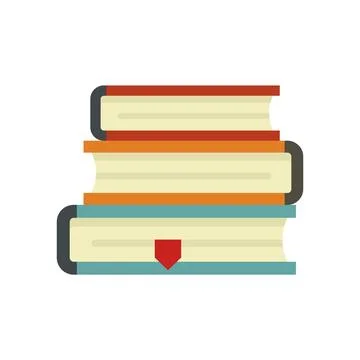Library book stack icon flat isolated 스톡 일러스트